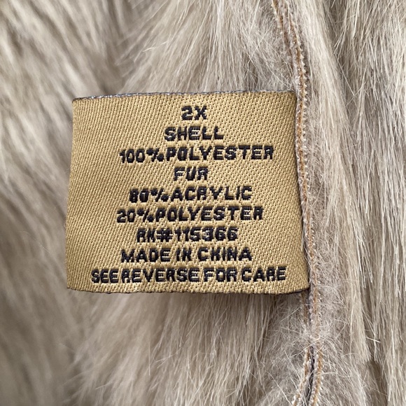 TWENTY TWENTY Tan Faux Fur, 2X - Picture 9 of 11